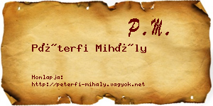 Péterfi Mihály névjegykártya