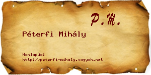 Péterfi Mihály névjegykártya