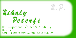 mihaly peterfi business card